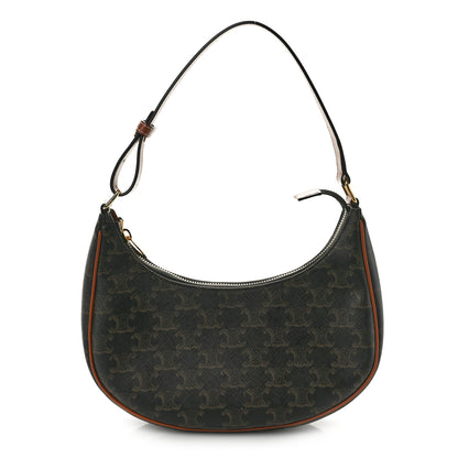Celine Triomphe Canvas Calfskin Ava Shoulder Bag Tan 1 of 10