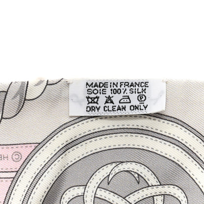 Hermes Silk Grande Tenue Twilly Scarf Rose Pale Gris Perle Blanc 3 of 4