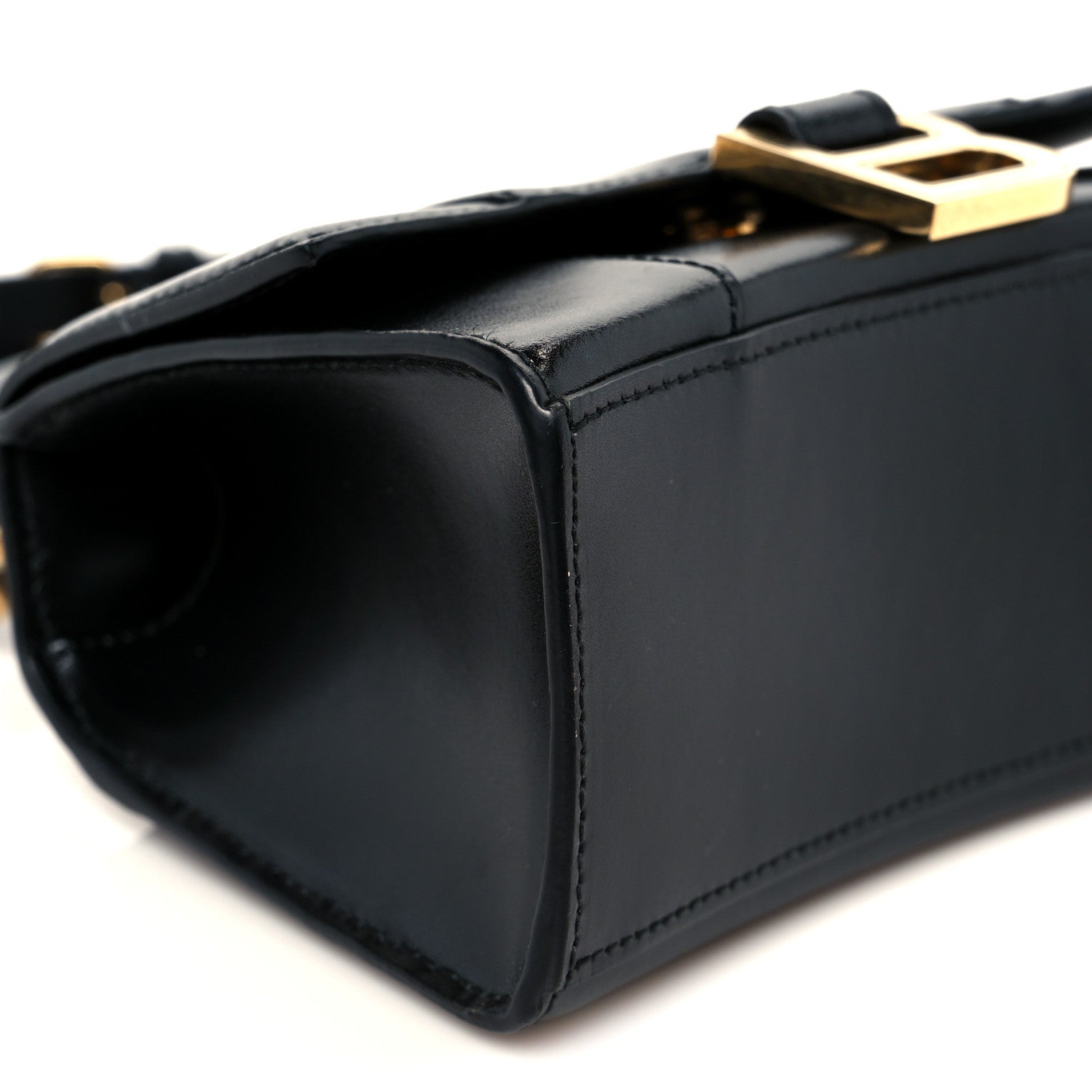 Balenciaga Shiny Box Calfskin Hourglass Top Handle Bag XS Black 10 of 11