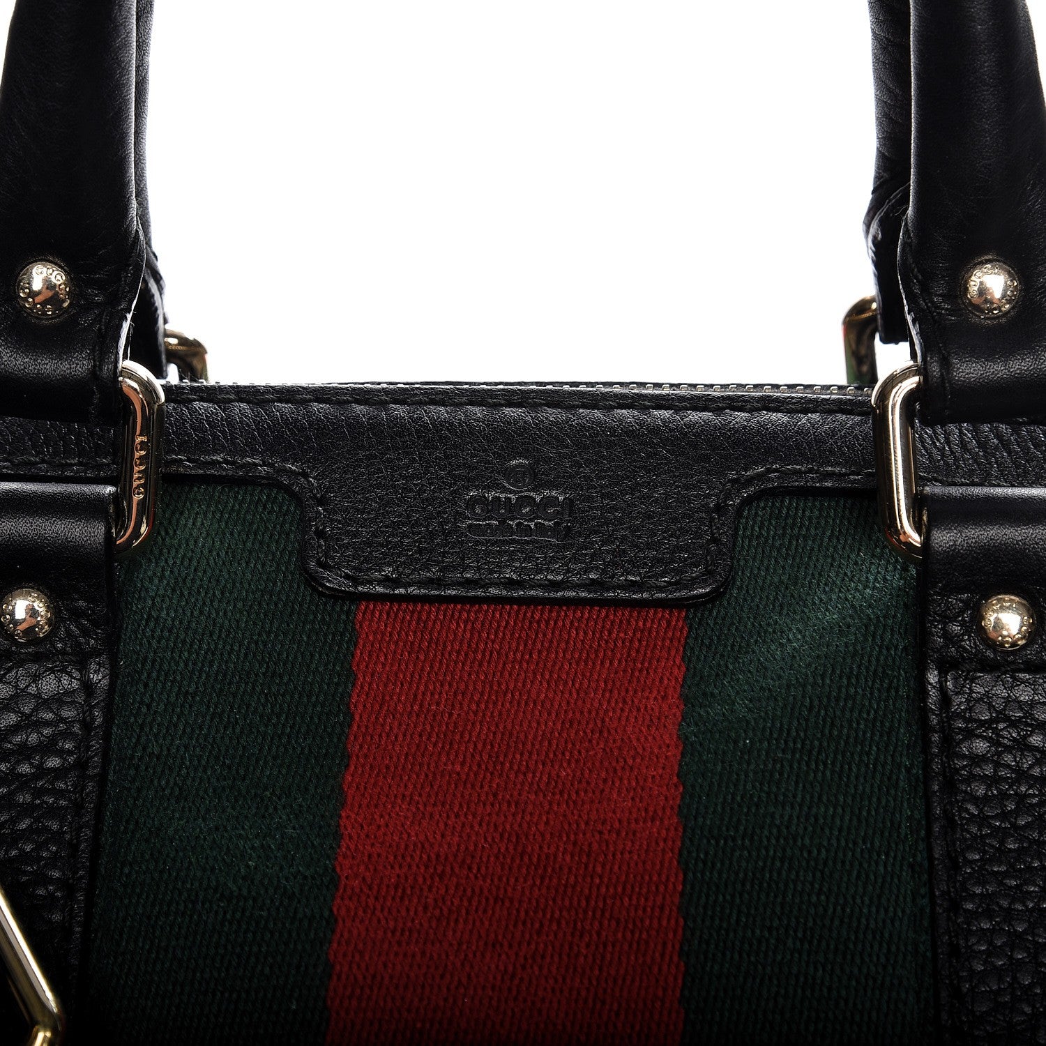 Gucci Calfskin Vintage Web Medium Boston Black 8 of 11