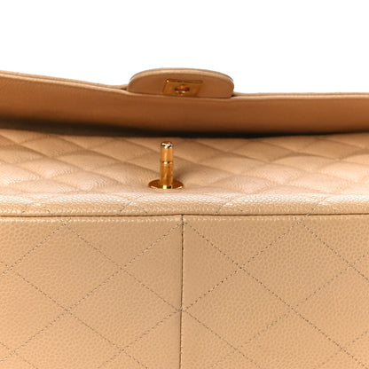 Chanel Caviar Quilted Jumbo Single Flap Beige 18 of 28