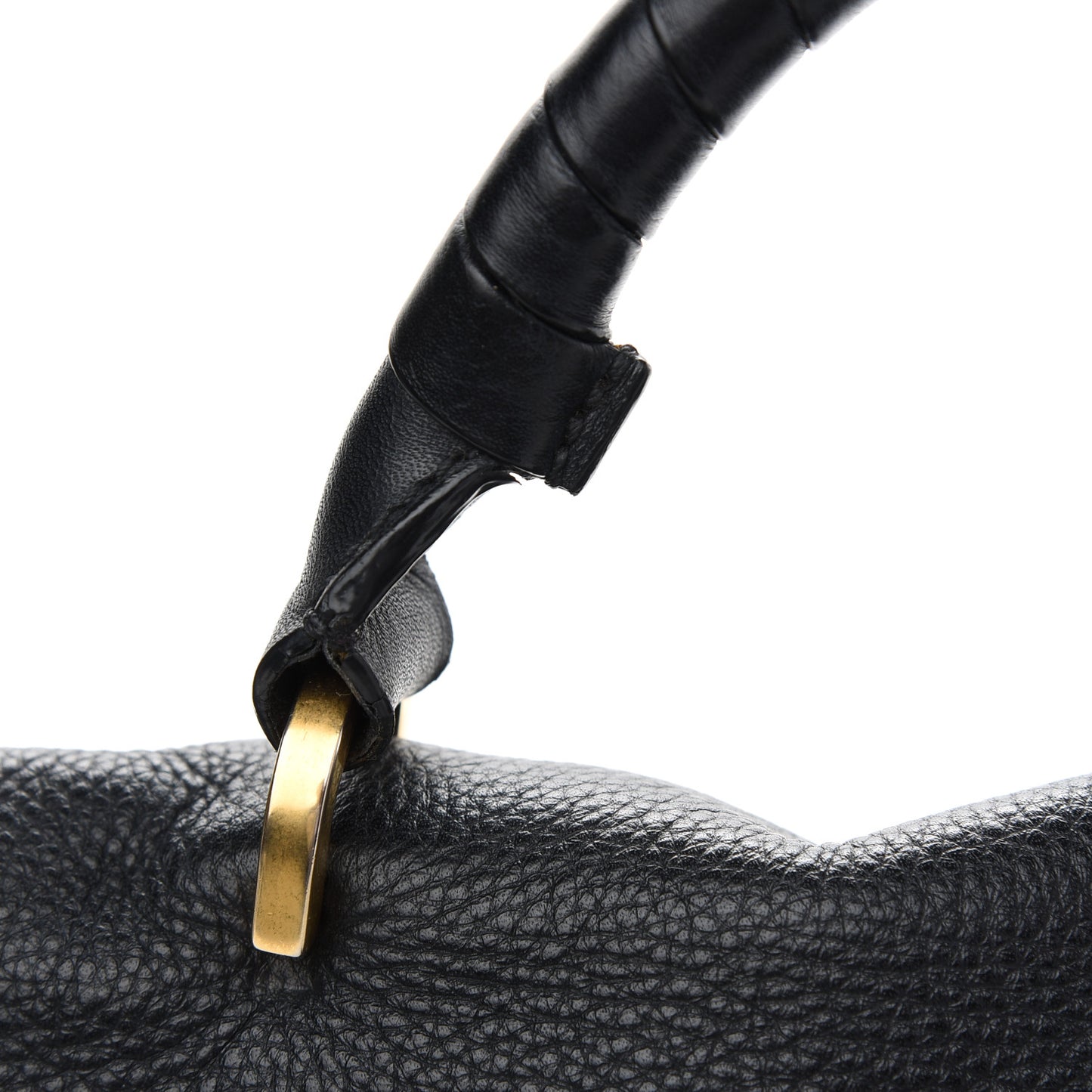 Calfskin Medium Marcie Top Handle Bag Black