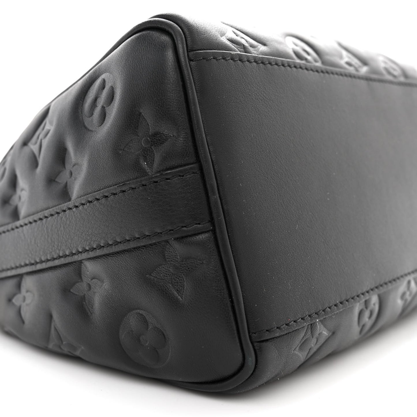 Lambskin Embossed Monogram Speedy 22 Bandouliere Black