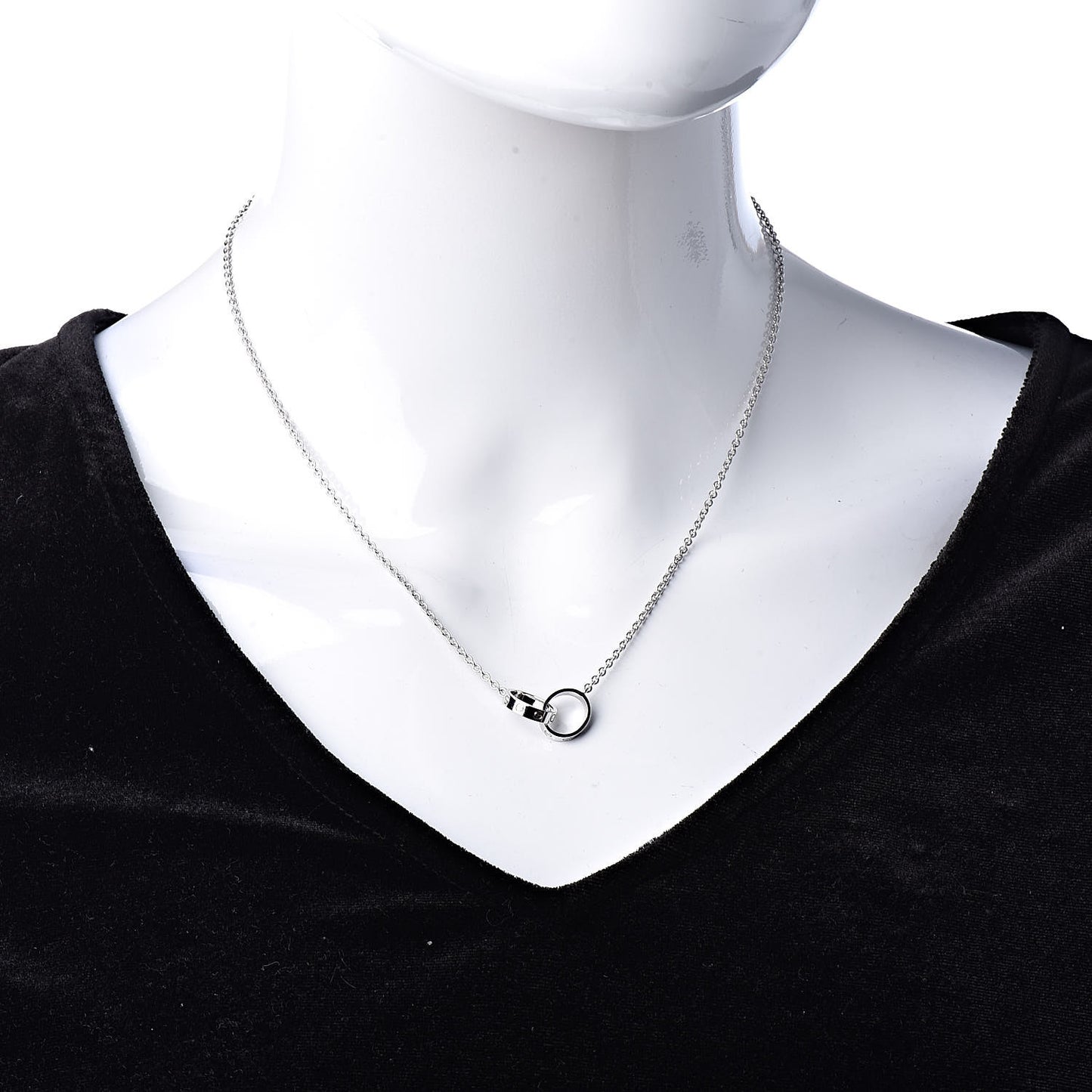 18K White Gold Interlocking LOVE Necklace