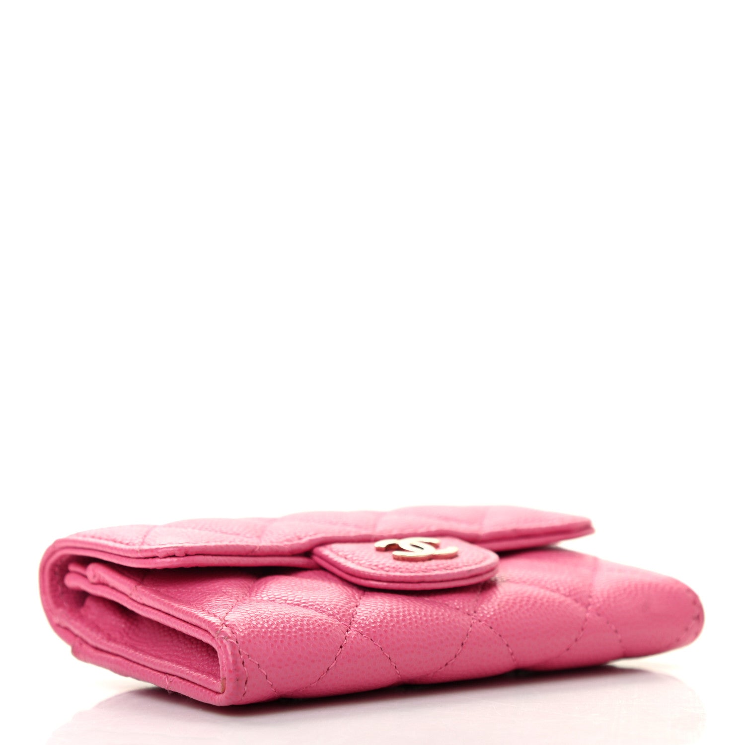 Chanel Caviar Quilted Flap Card Holder Wallet Pink 4 of 8
