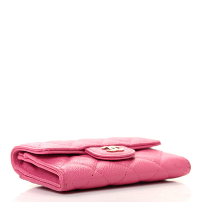 Chanel Caviar Quilted Flap Card Holder Wallet Pink 4 of 8