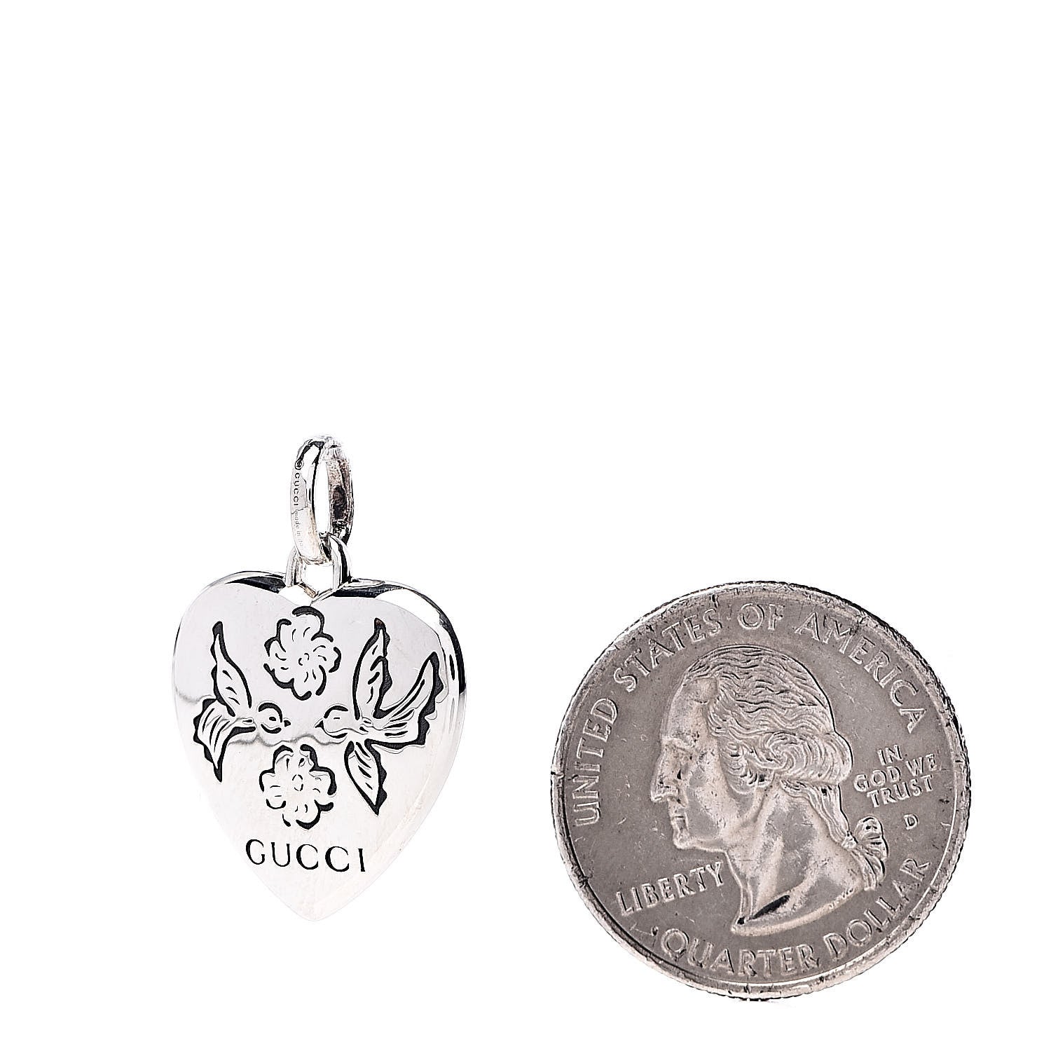 Gucci Sterling Silver Blind for Love Heart Pendant 3 of 4