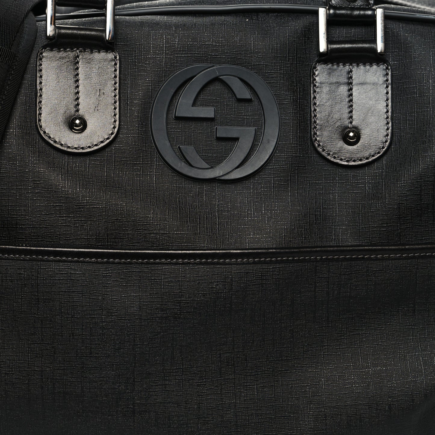 Coated Canvas Interlocking G Duffle Bag Black