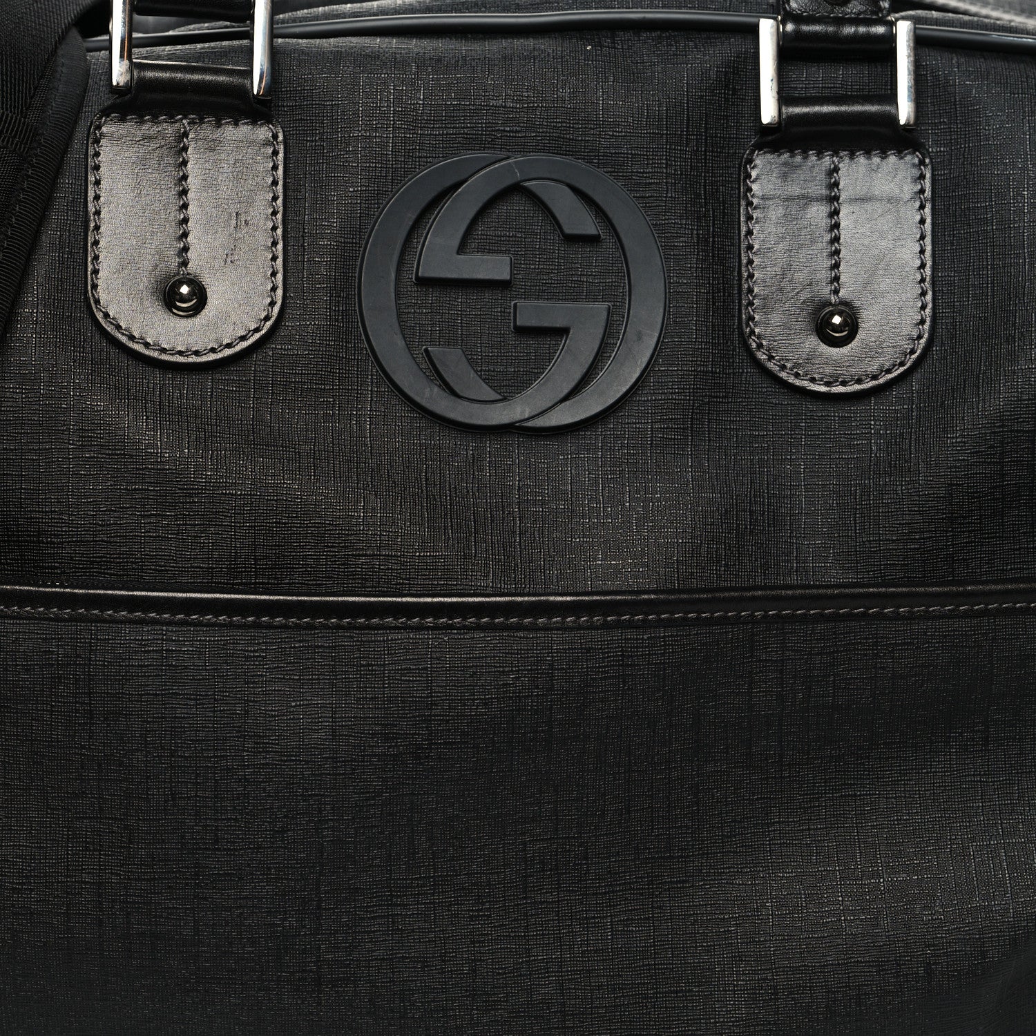Gucci Coated Canvas Interlocking G Duffle Bag Black 7 of 11