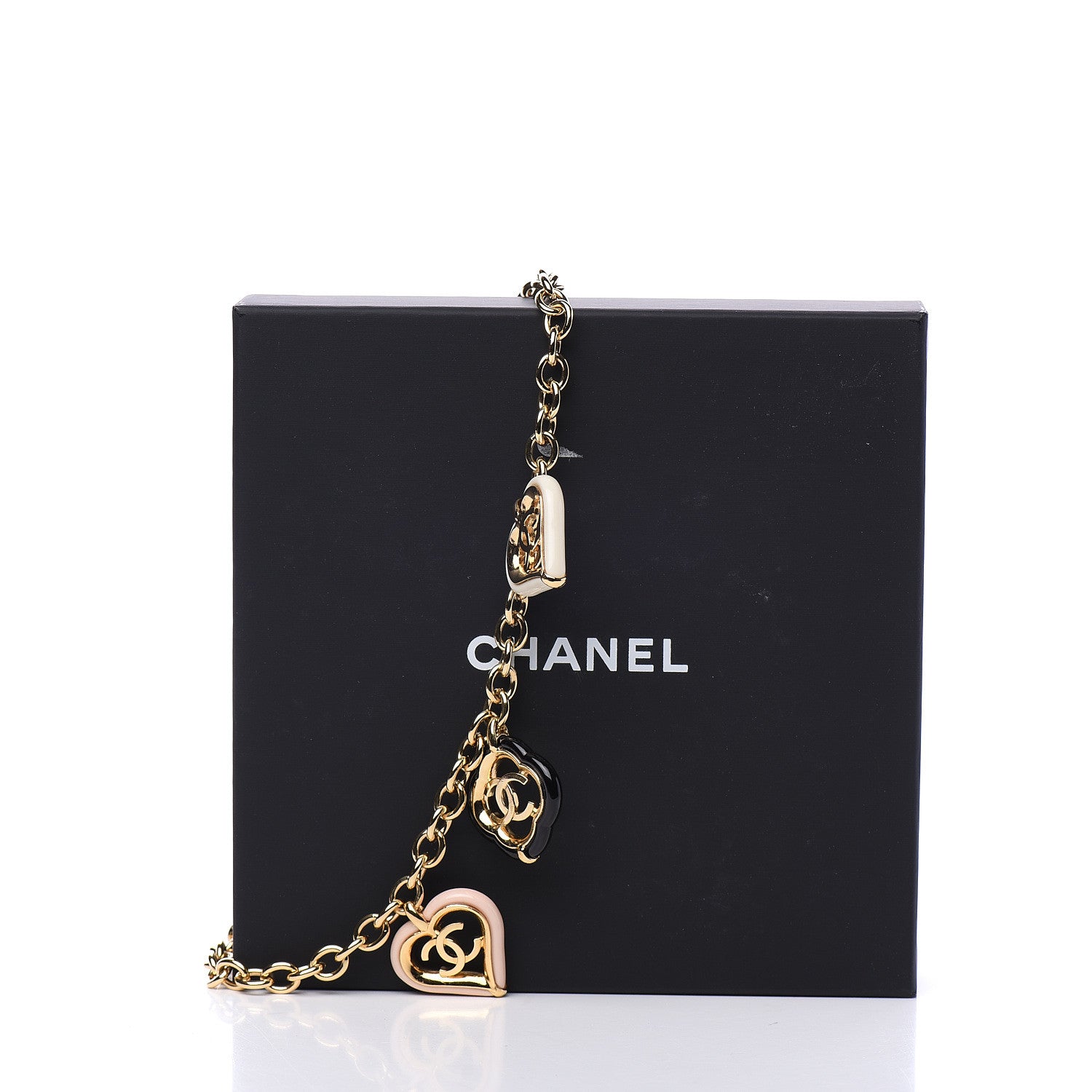 Chanel Resin Love And Clovers Charm Necklace Gold Multicolor 4 of 4
