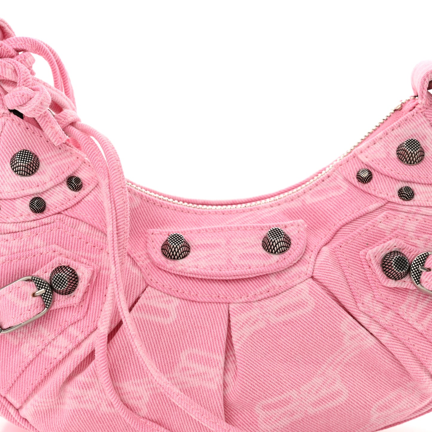 Denim BB Monogram Le Cagole Shoulder Bag XS Pink