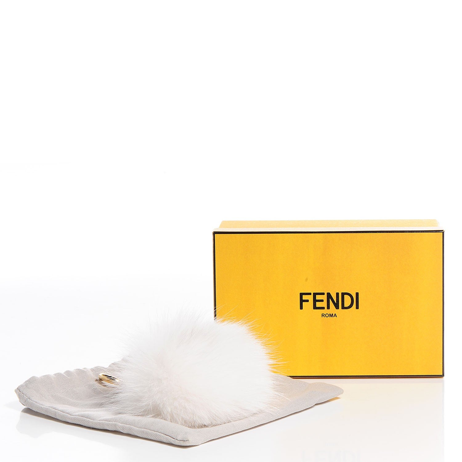 Fendi Fox Fur Pom Pom Bag Charm White 5 of 5