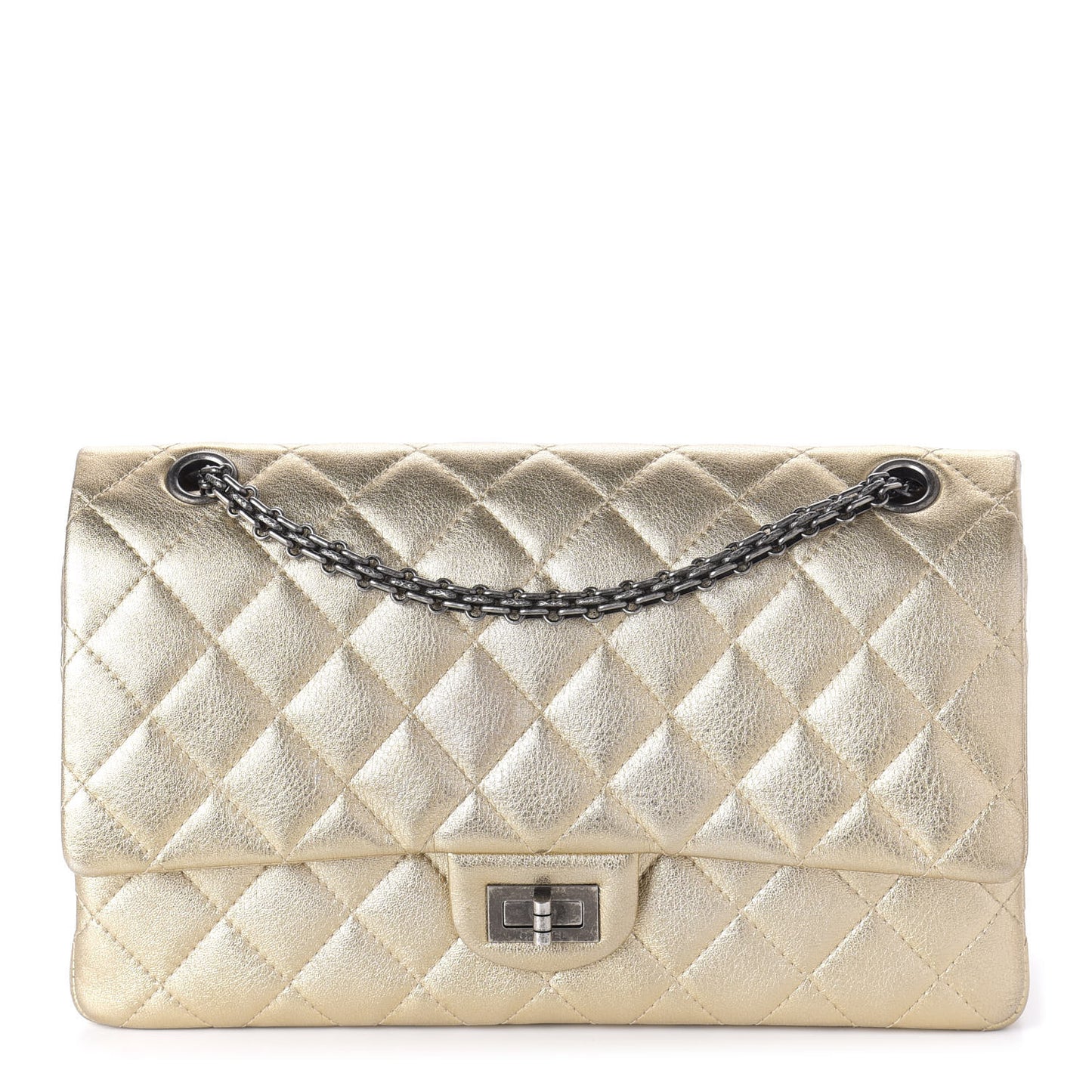 Metallic Calfskin Quilted 2.55 Reissue 226 Flap Gold