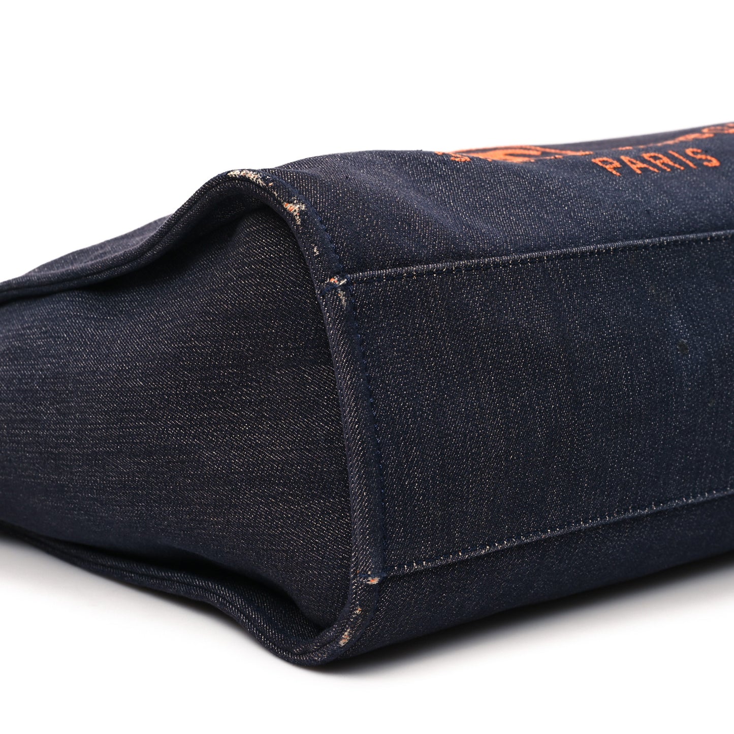 Denim Large Deauville Tote Blue Orange