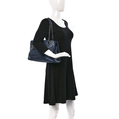 Chanel Iridescent Caviar Quilted Chic Shopping Tote Blue 2 of 9