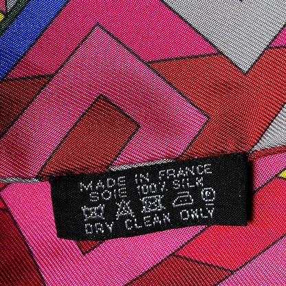 Hermes Silk Le Fil d'Ariane Twilly Rose Vif Jaune Bleu 5 of 5