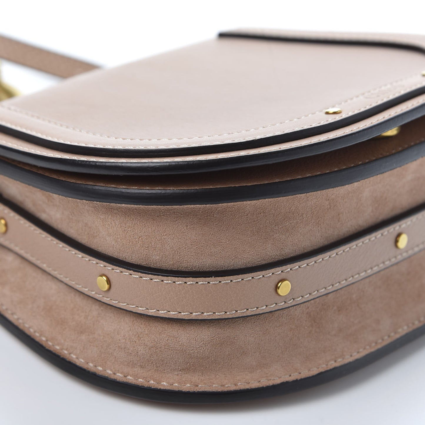 Calfskin Suede Small Nile Bracelet Bag Biscotti Beige