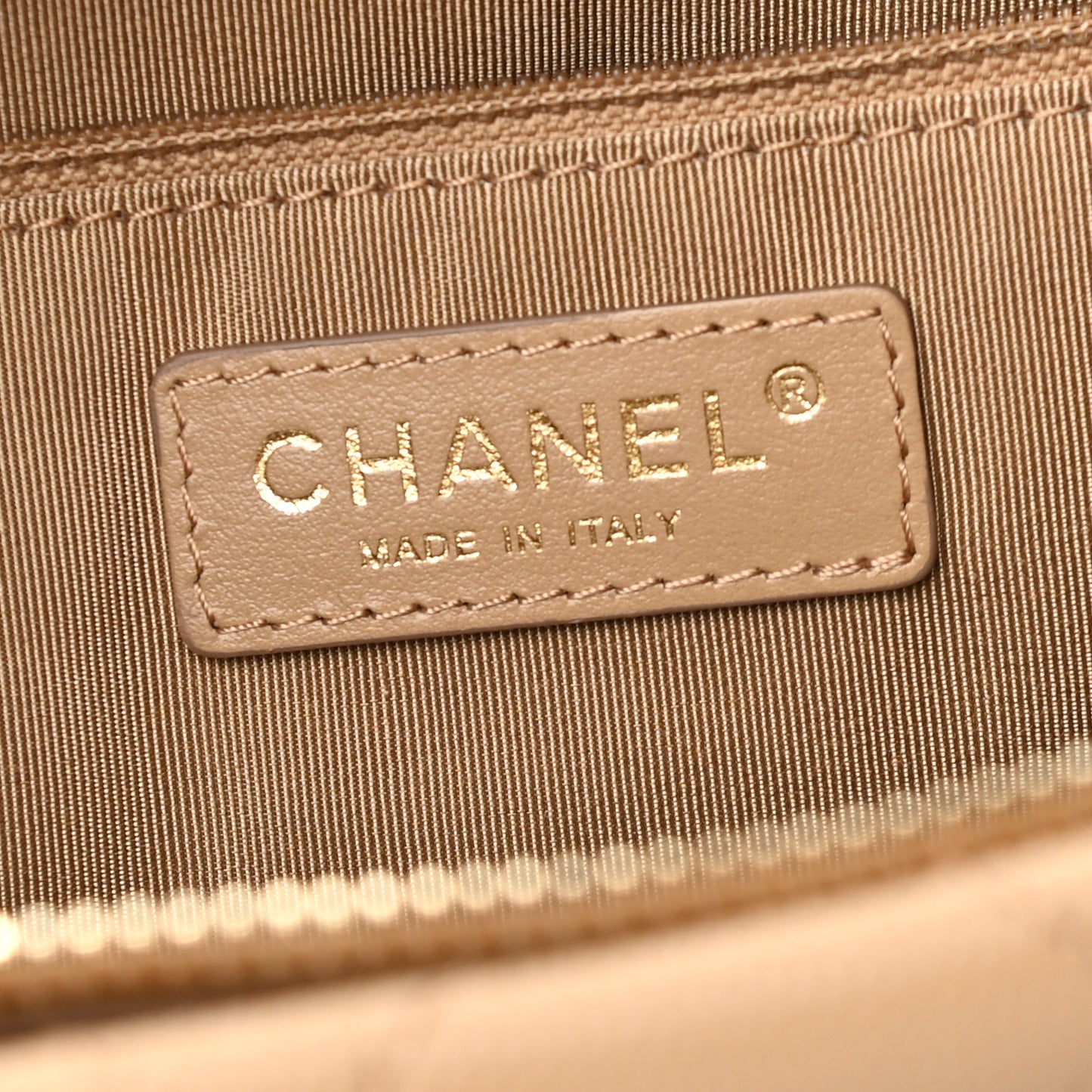 Caviar Quilted Rolled Up Tote Beige