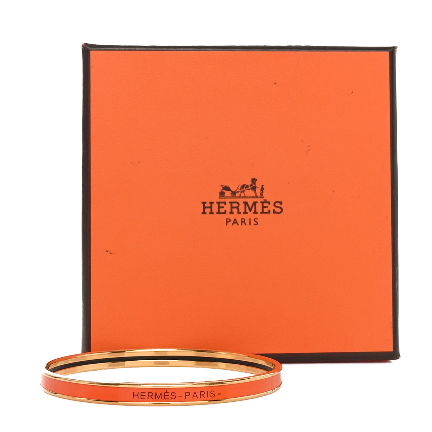 Enamel Printed Extra Narrow Uni Bracelet 65 Orange