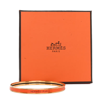 Hermes Enamel Printed Extra Narrow Uni Bracelet 65 Orange 6 of 6