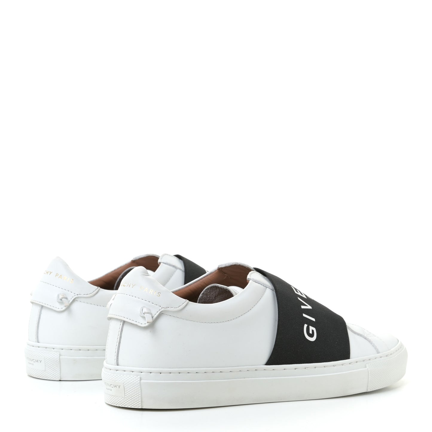 Calfskin Band Logo Womens Urban Street Sneakers 39.5 White Black