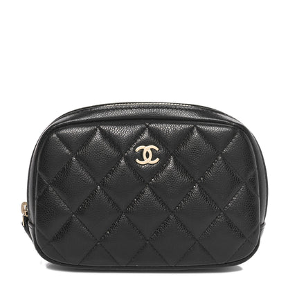 Chanel Caviar Quilted Small Curvy Pouch Cosmetic Case Black 1 of 10