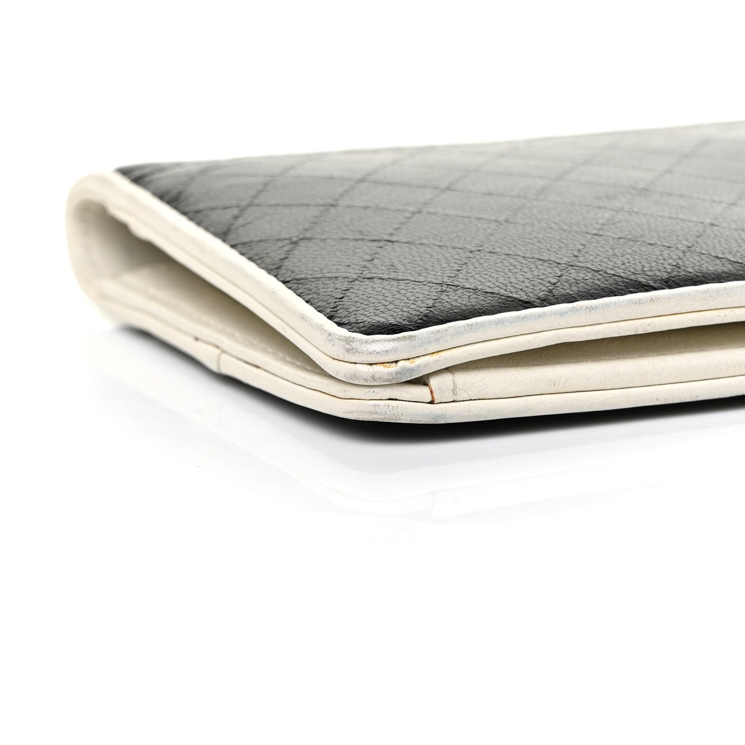 Chanel Calfskin Diamond Stitched Yen Wallet Dark Navy Blue 7 of 9