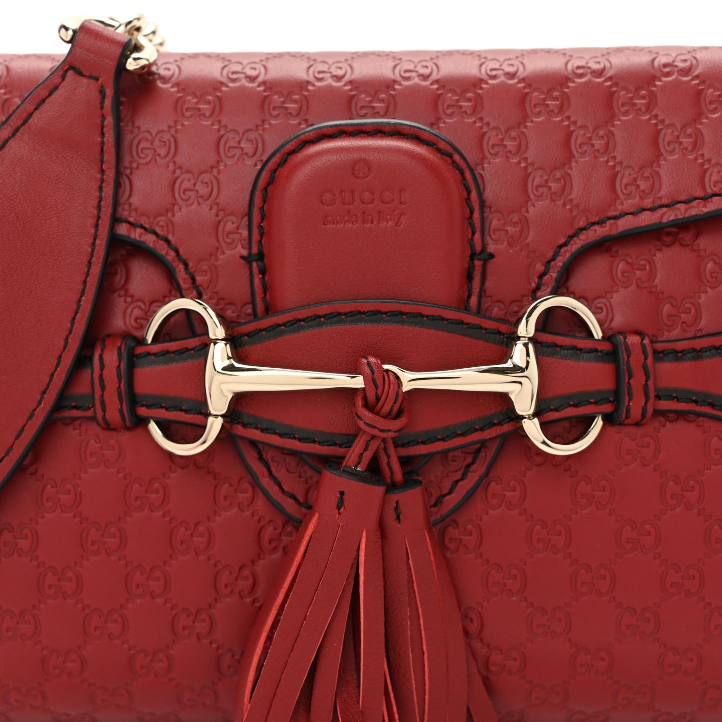 Soft Microguccissima Mini Emily Chain Shoulder Bag Rosso