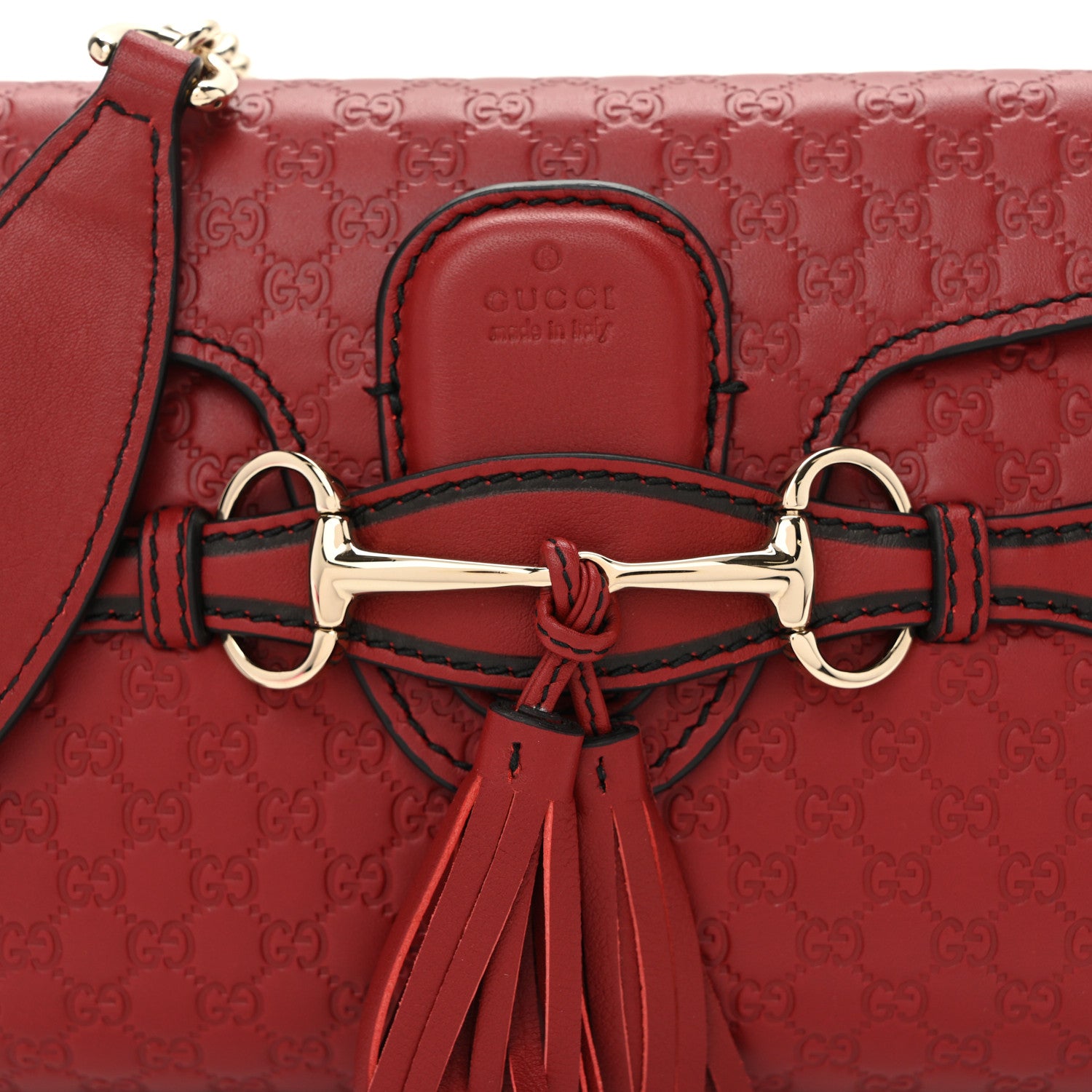 Gucci Soft Microguccissima Mini Emily Chain Shoulder Bag Rosso 8 of 10