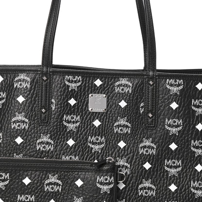 MCM Visetos Medium Project Reversible Shopper Tote Black 10 of 14