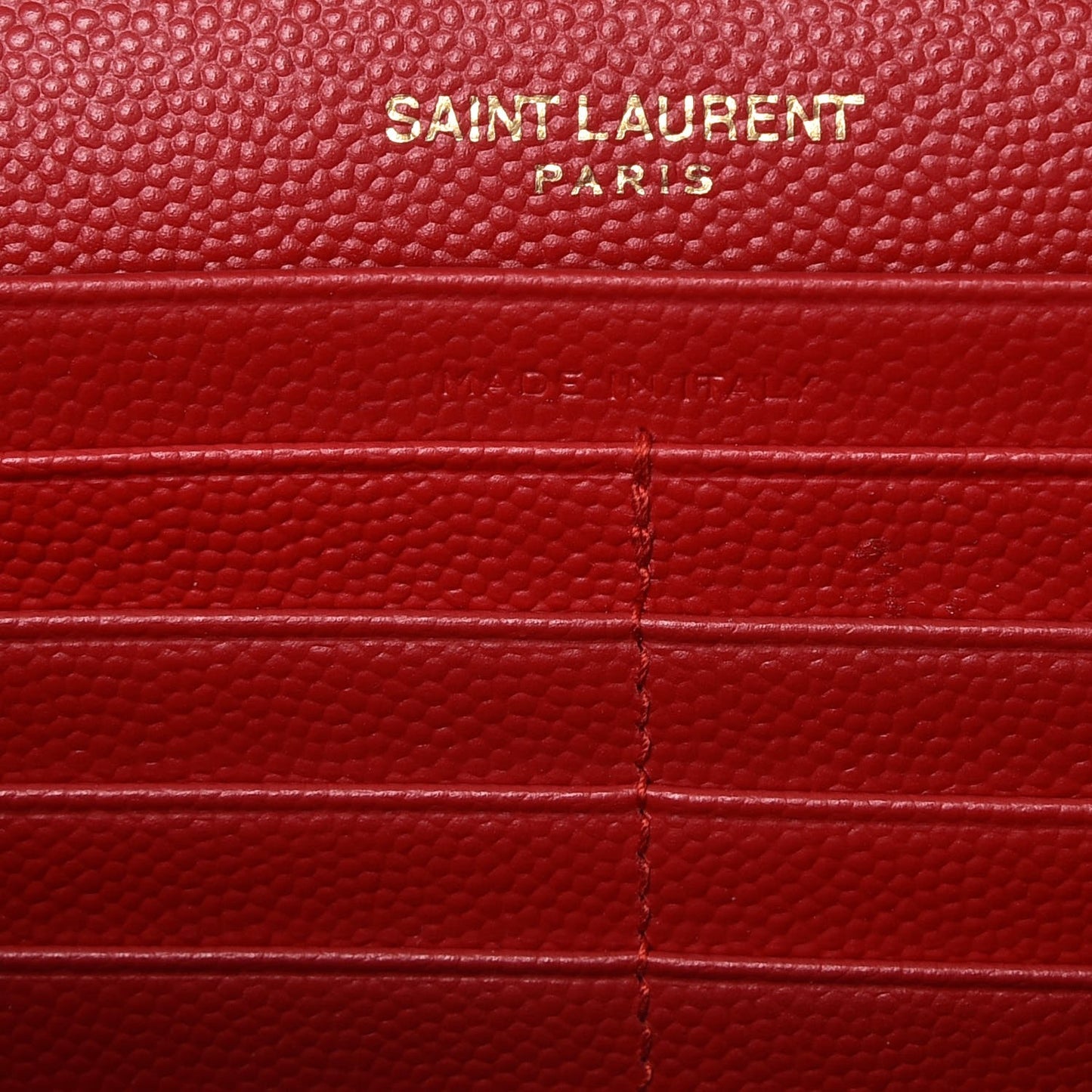 Grain De Poudre Matelasse Chevron Monogram Chain Wallet New Red