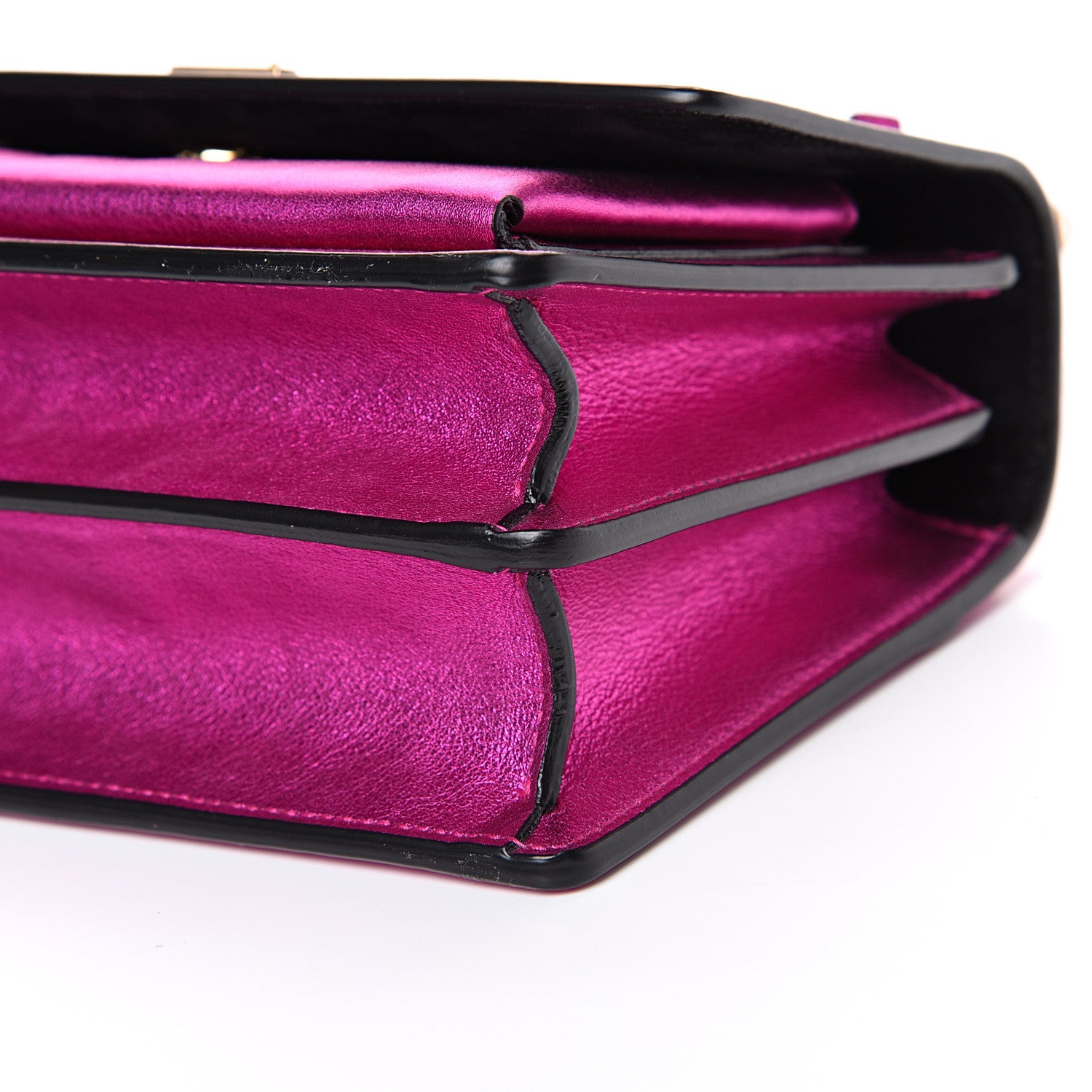 Saint Laurent Metallic Calfskin Small Monogram Sunset Fuchsia 9 of 12