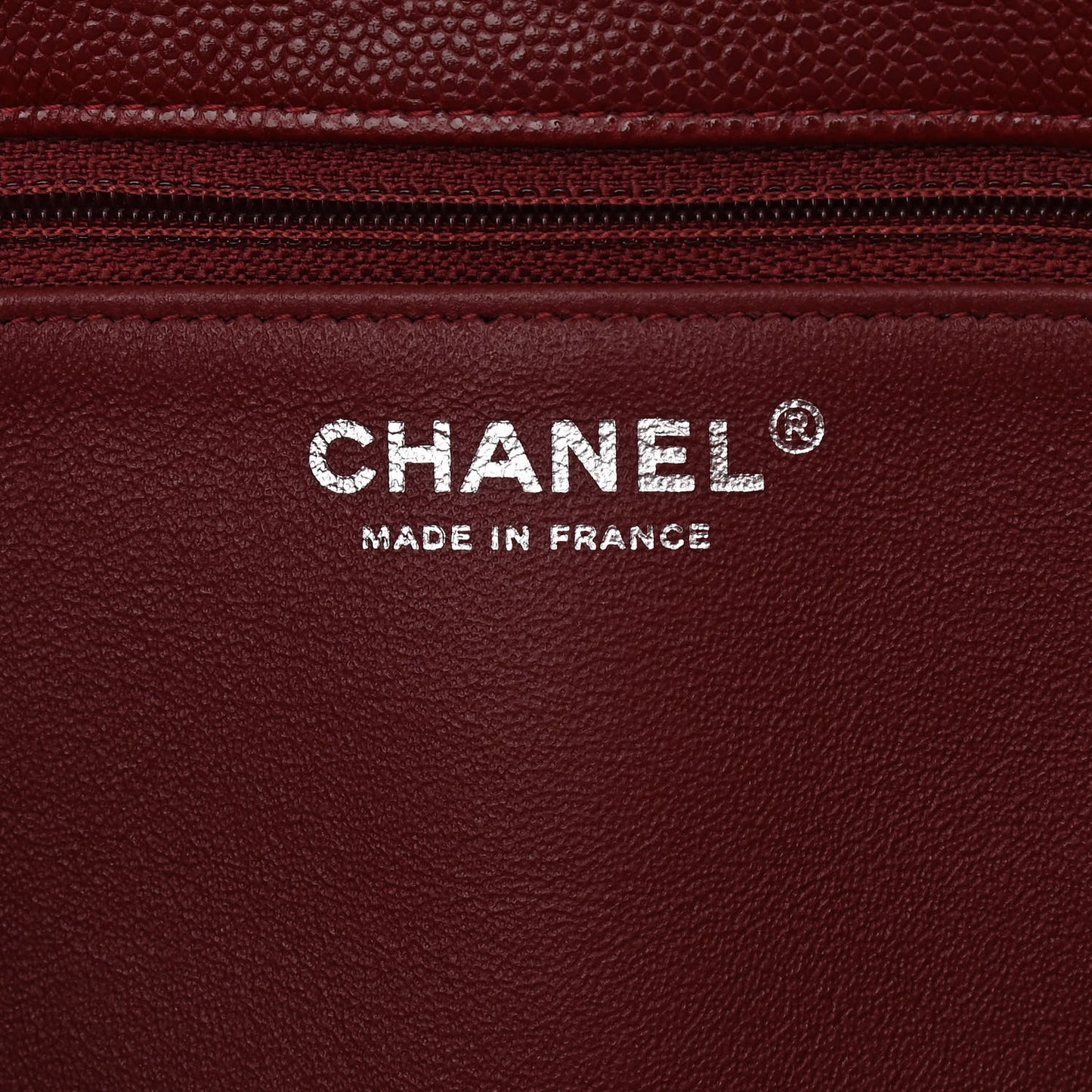 Caviar Quilted Flap Clutch Burgundy