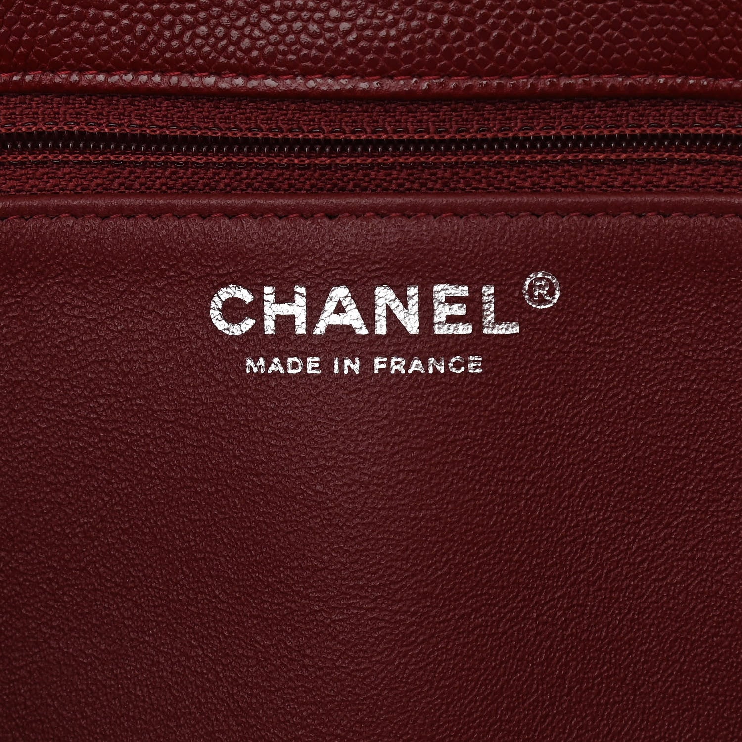 Chanel Caviar Quilted Flap Clutch Burgundy 6 of 11