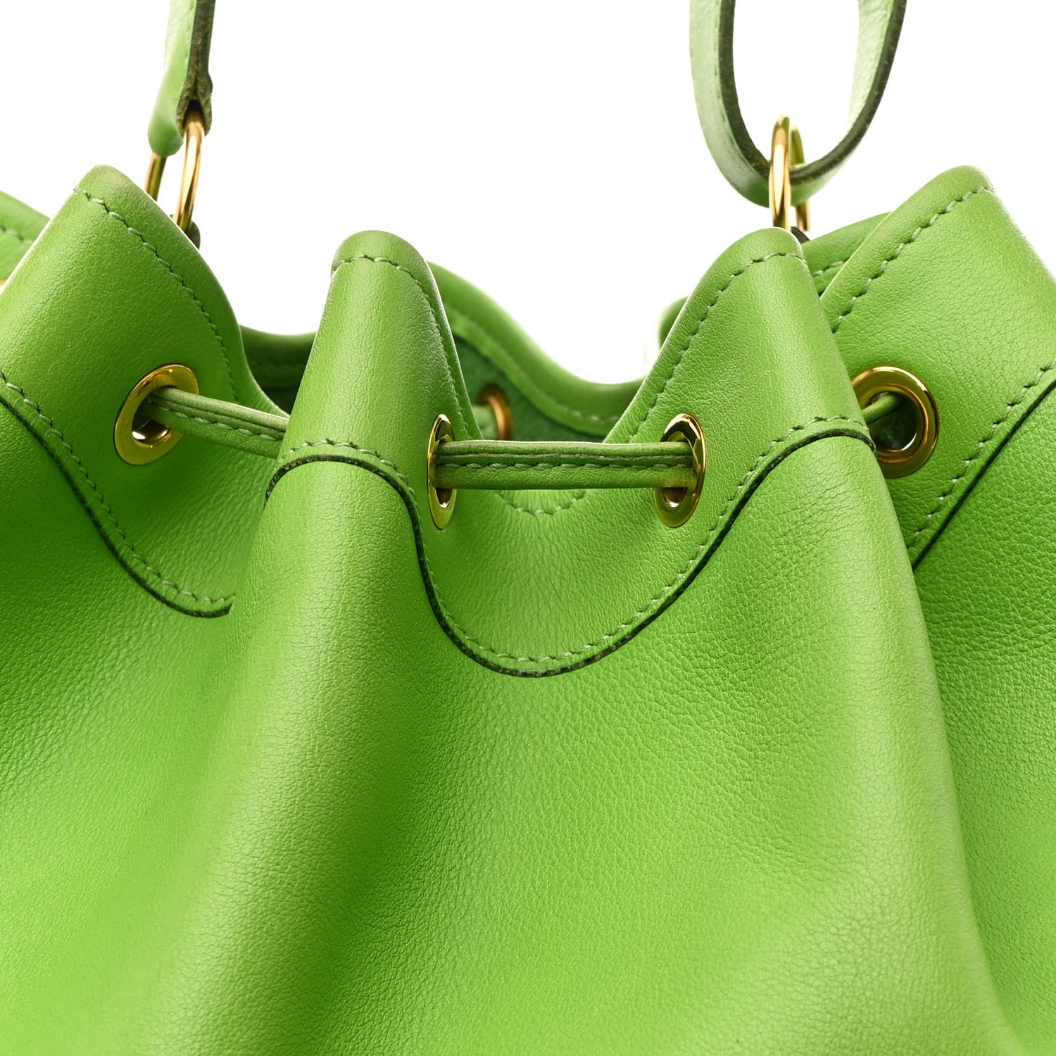 Hermes Veau Gulliver Market Drawstring Bag 28 Granny 7 of 16