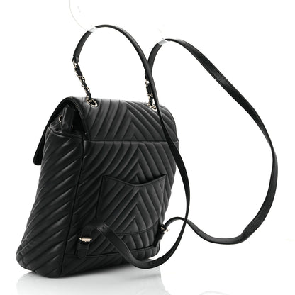 Chanel Calfskin Chevron Quilted Large Urban Spirit Backpack Black 3 of 11