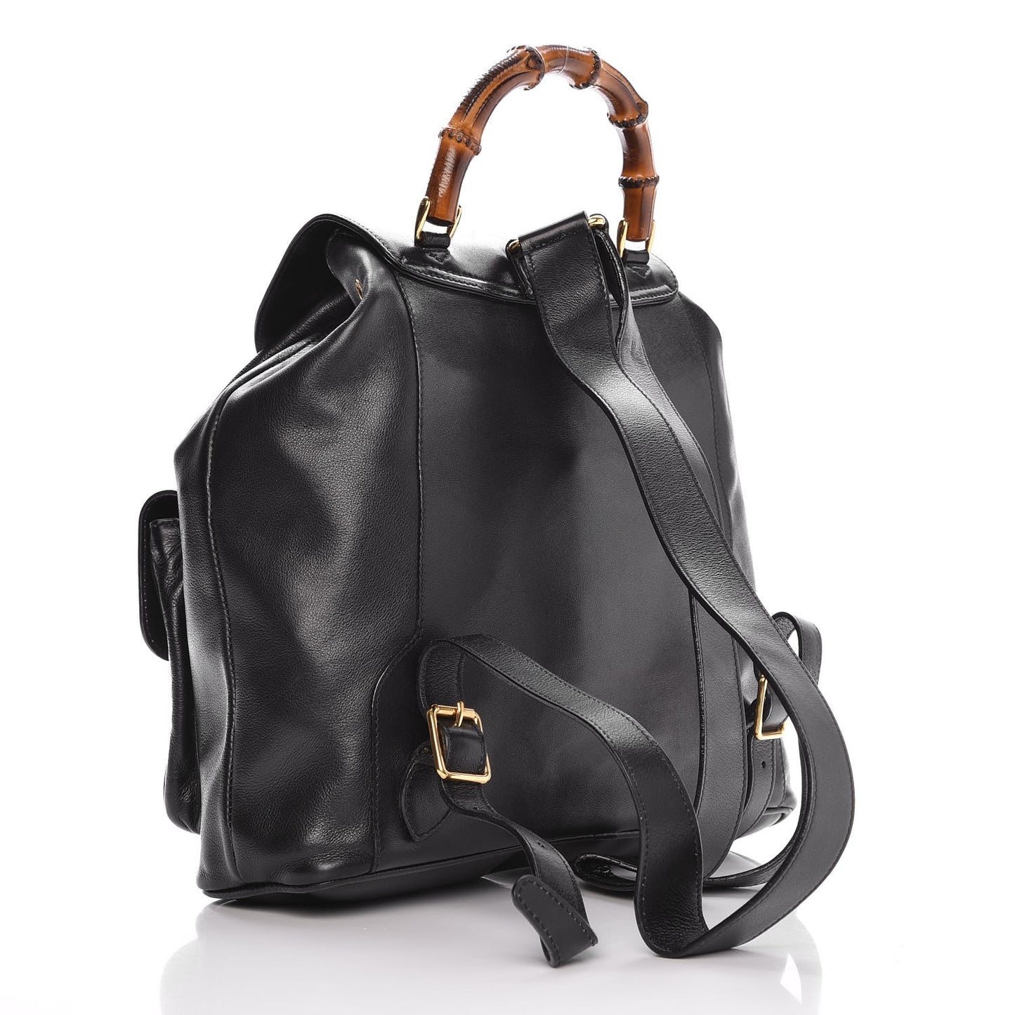 Calfskin Bamboo Backpack Black