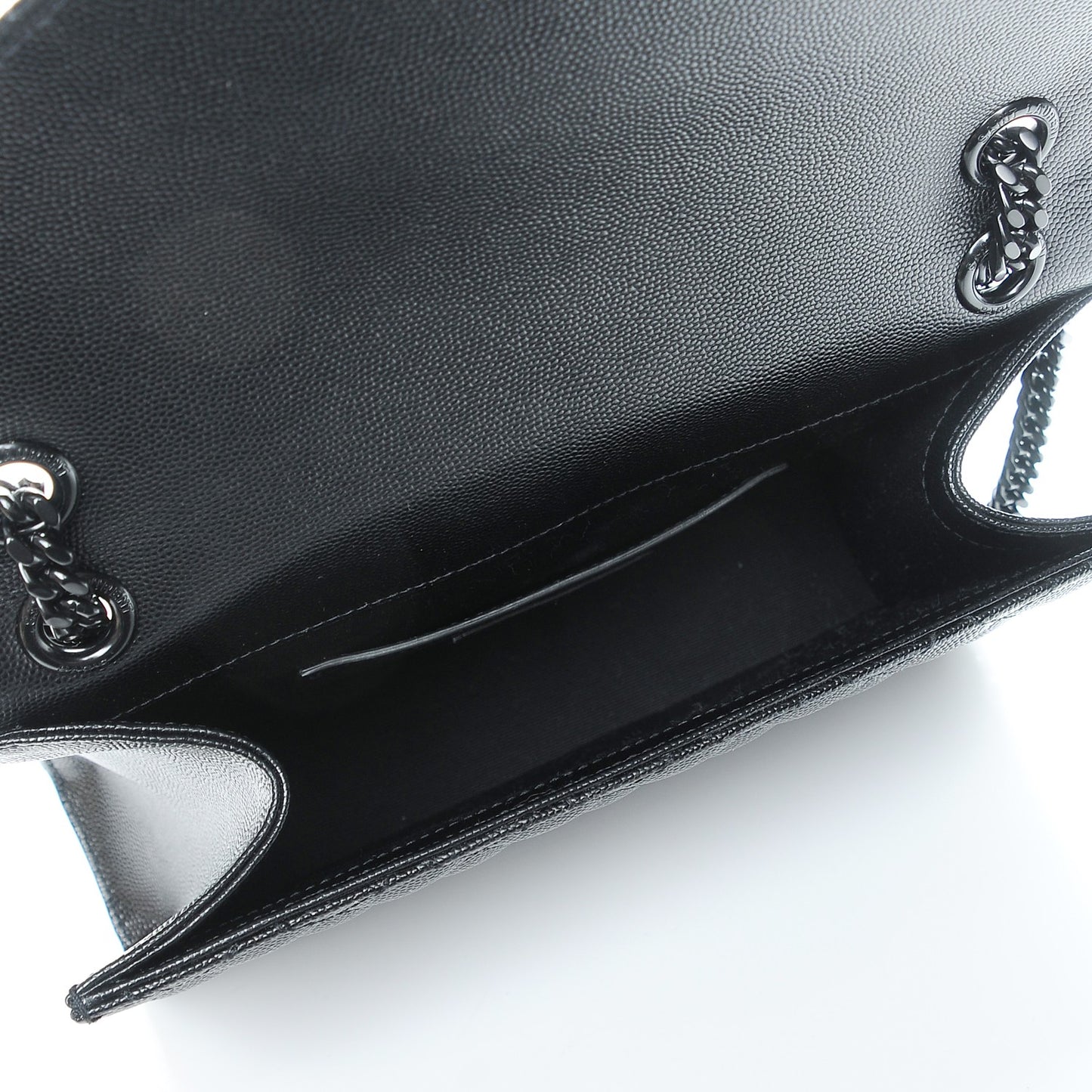 Grain De Poudre Textured Mixed Matelasse Triquilt Medium Monogram Satchel Black