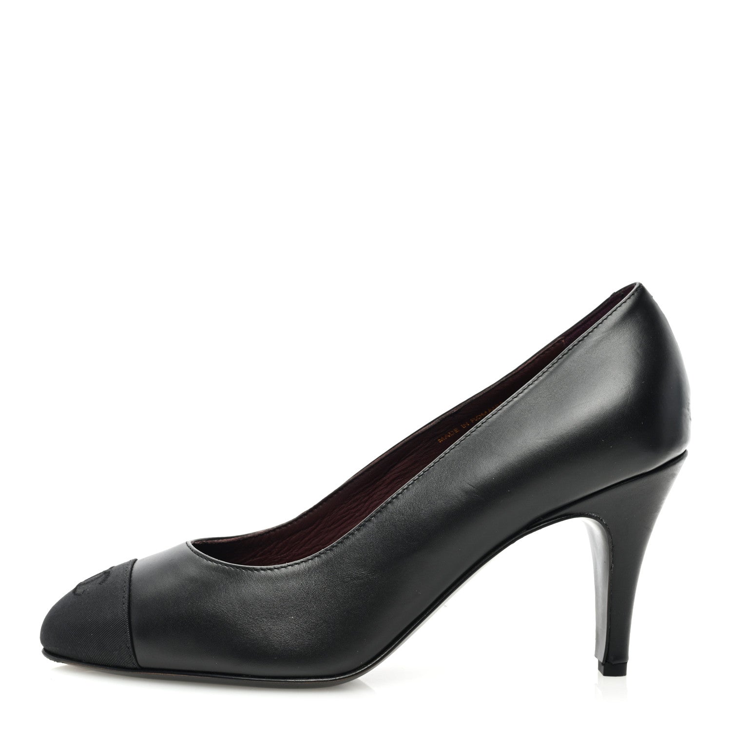 Chanel Lambskin Grosgrain Cap Toe CC Pumps 40 Black 1 of 8