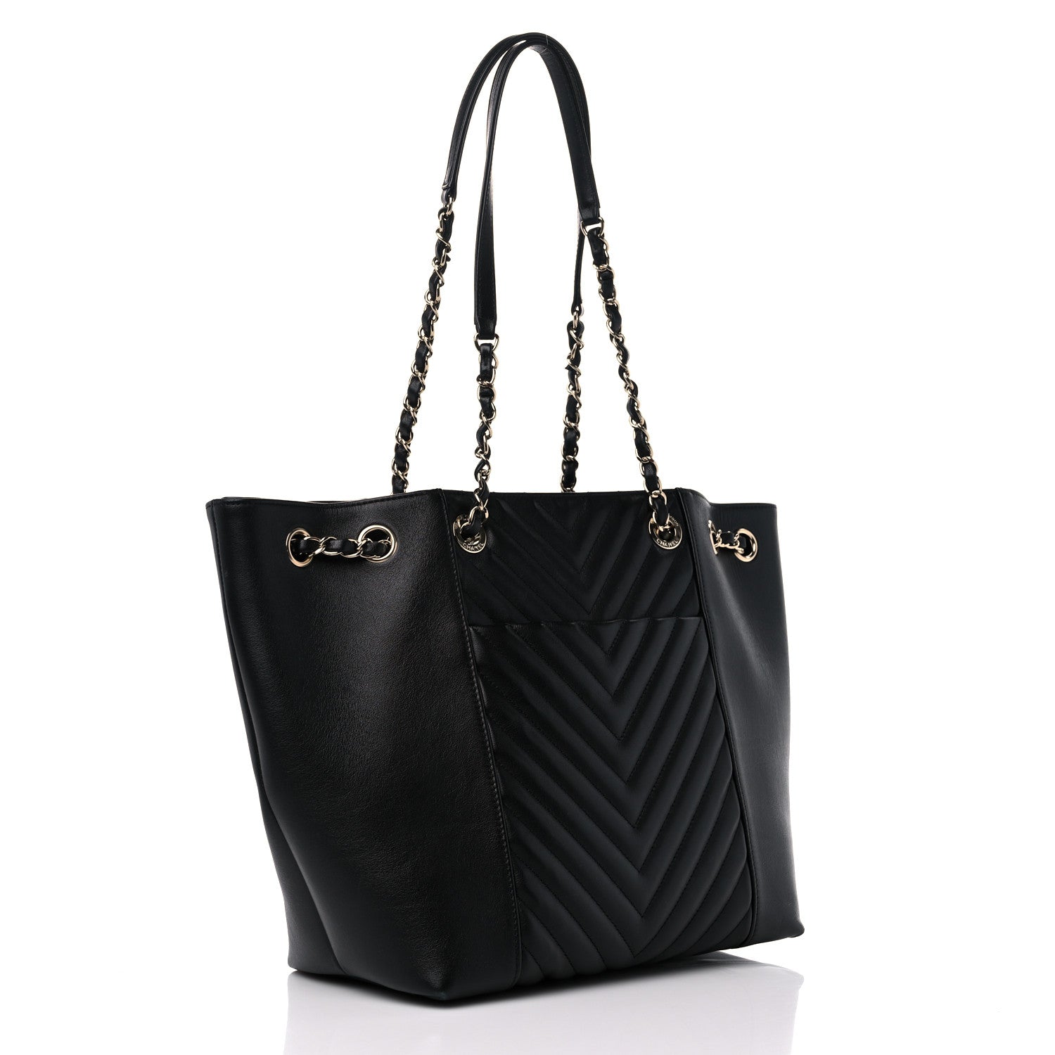 Chanel Calfskin Quilted Large Daily Shopping Bag Black 2 of 10