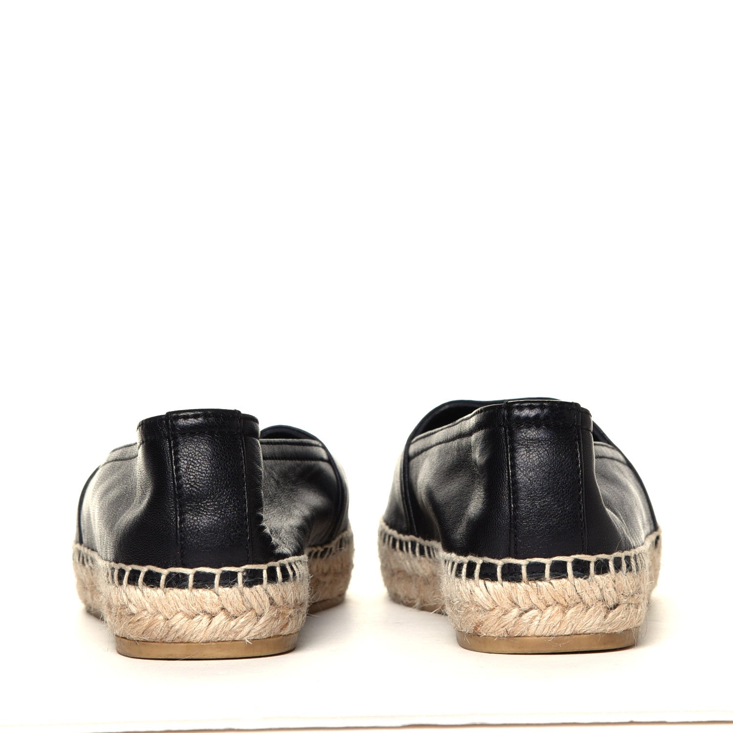 Saint Laurent Lambskin Monogram Espadrilles 37 Black 10 of 12