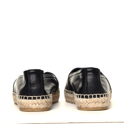 Saint Laurent Lambskin Monogram Espadrilles 37 Black 10 of 12