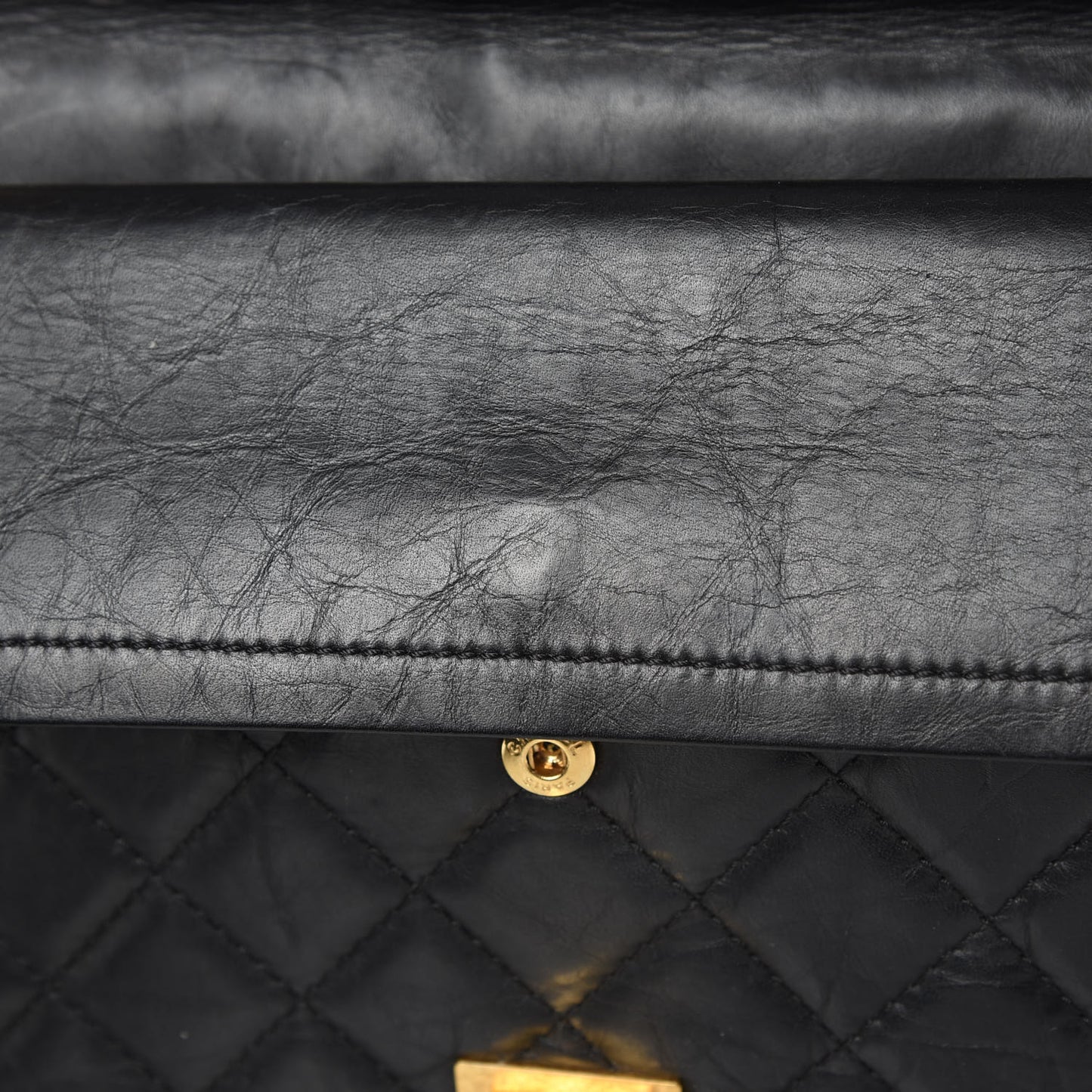 Aged Calfskin Quilted 2.55 Reissue 226 Flap Black