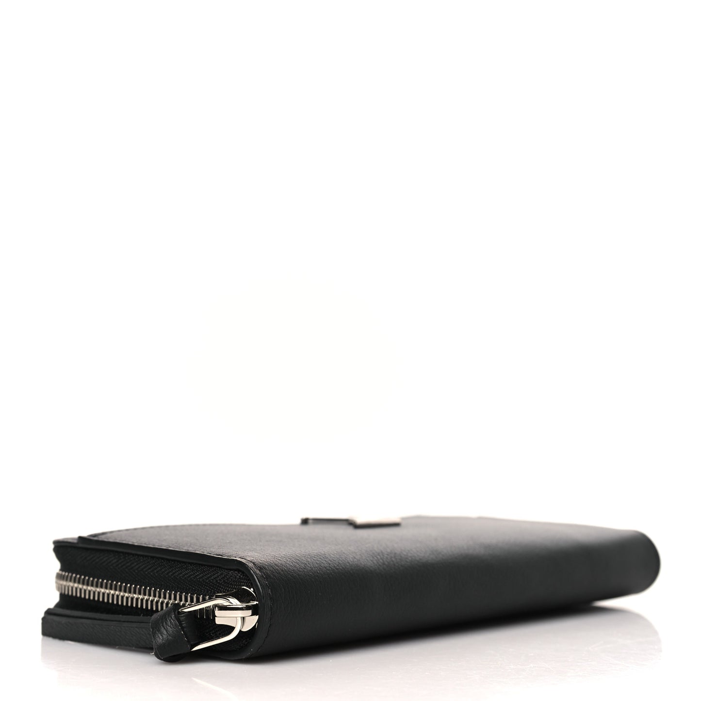 Calfskin Zippy Lockme Wallet Black