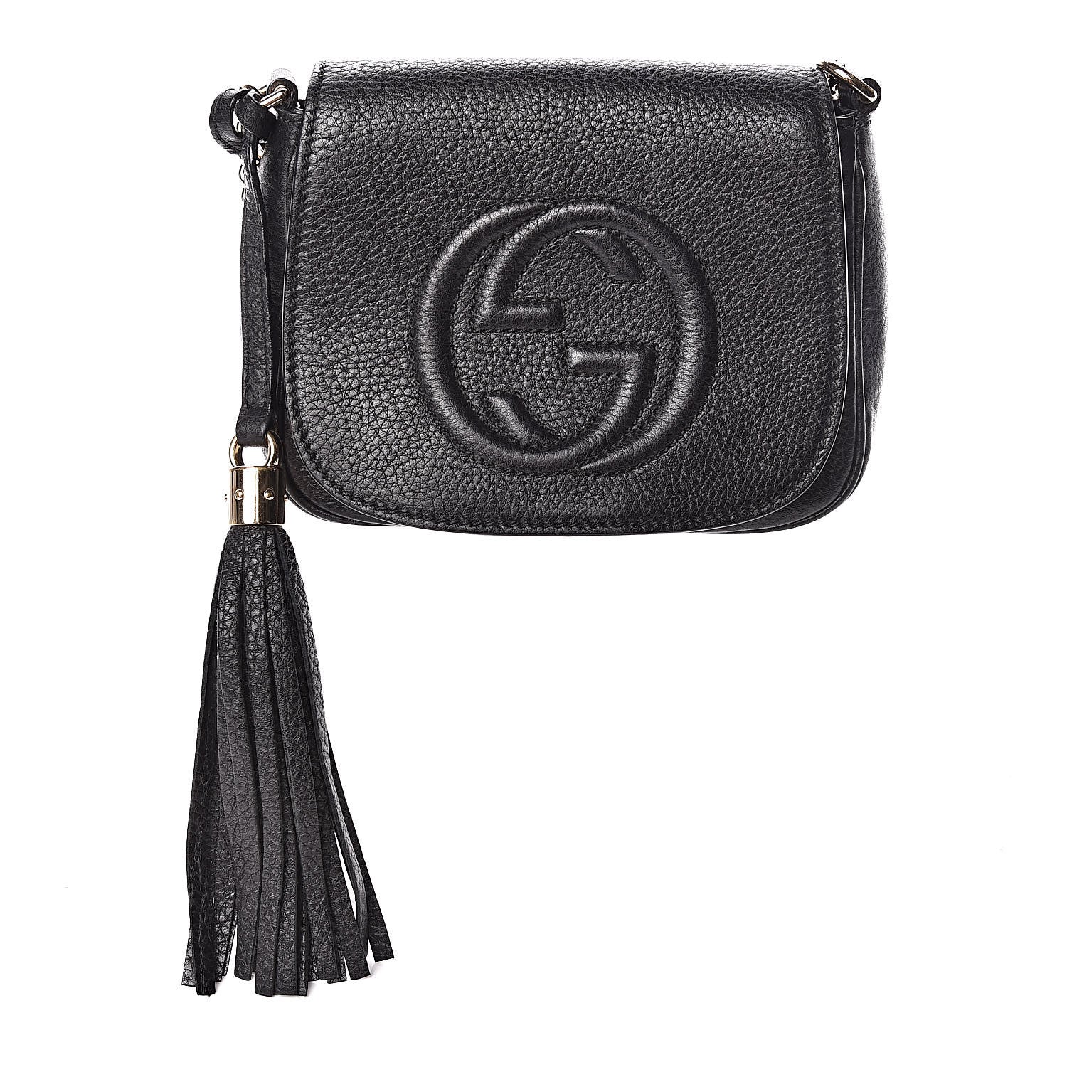 Gucci Pebbled Calfskin Small Soho Flap Crossbody Black 1 of 10