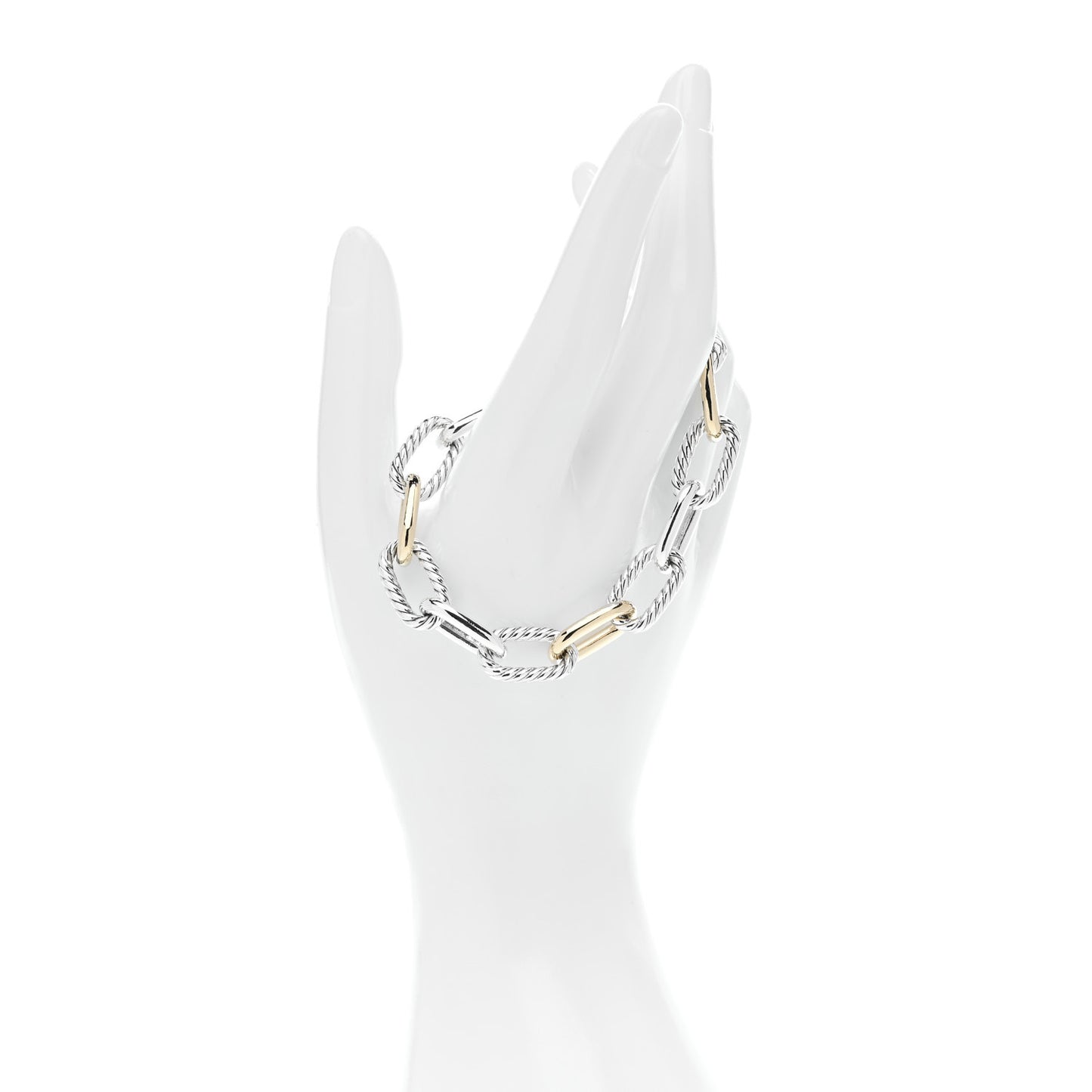 Sterling Silver 18K Yellow Gold 11mm DY Madison Link Chain Bracelet