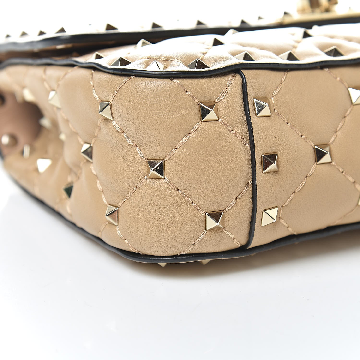 Valentino Garavani Nappa Small Rockstud Spike Shoulder Bag Camel Rose 8 of 11