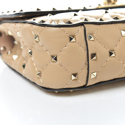 Valentino Garavani Nappa Small Rockstud Spike Shoulder Bag Camel Rose 8 of 11