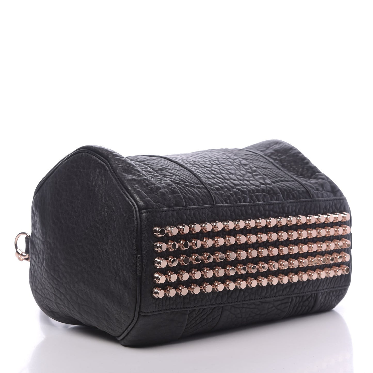 Pebbled Lambskin Rocco Black Rose Gold Hardware