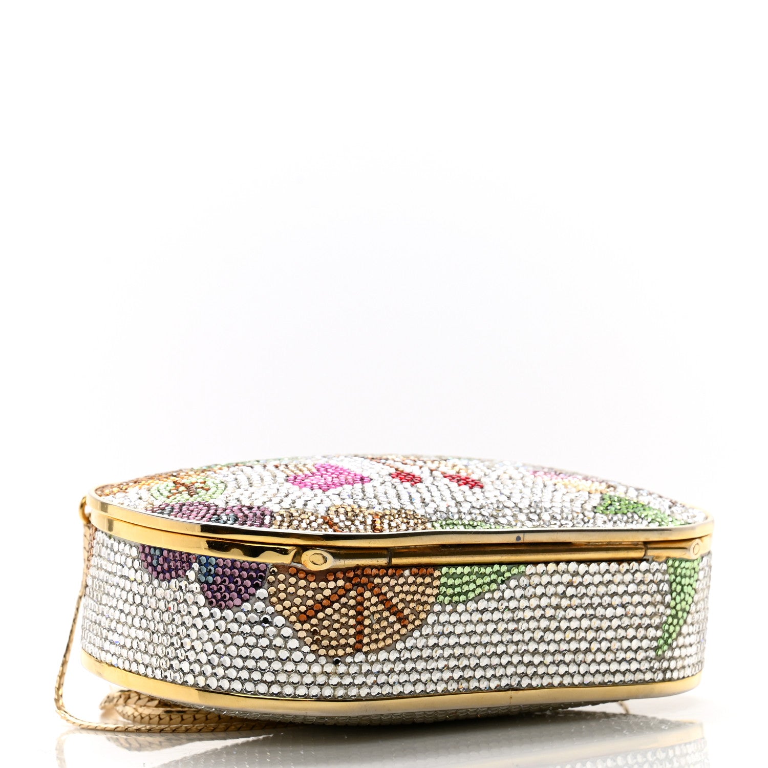 Judith Leiber Crystal Flower Minaudiere Clutch Gold 5 of 11